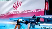 A new hypersonic ballistic missile called Fattah with a range of 1400 km, unveiled by Iran, is seen in Tehran, Iran, June 6, 2023. IRGC/WANA (West Asia News Agency)/Handout via REUTERS ATTENTION EDITORS - THIS IMAGE HAS BEEN SUPPLIED BY A THIRD PARTY.

