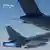 Two Chinese fighter jets in flight taken from CCTV footage