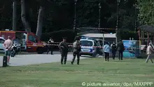 ©PHOTOPQR/LE DAUPHINE/Tom PHAM VAN SUU ; Annecy ; 08/06/2023 ; Attaque au couteau sur le pâquier Attaque au couteau à Annecy : sept blessés, dont six enfants, un homme interpellé Un homme a été interpellé, ce jeudi matin à Annecy (Haute-Savoie), soupçonné d’avoir attaqué sept personnes avec un couteau. Six enfants en bas âge figurent parmi les victimes. Knife attack in Annecy: seven injured, including six children, one man arrested A man was arrested this Thursday morning in Annecy (Haute-Savoie), suspected of having attacked seven people with a knife. Six young children are among the victims.