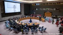 230426 -- UNITED NATIONS, April 26, 2023 -- Volker Perthes on the screen, the UN secretary-general s special representative and head of the UN Integrated Transition Assistance Mission in Sudan, is about to speak at a Security Council meeting on Sudan at the UN headquarters in New York on April 25, 2023. Perthes said Tuesday that the military leaders of the warring parties in Sudan are not ready for a complete ceasefire. /UN Photo/Handout via Xinhua UN-SECURITY COUNCIL-SUDAN-MEETING ManuelxElias PUBLICATIONxNOTxINxCHN