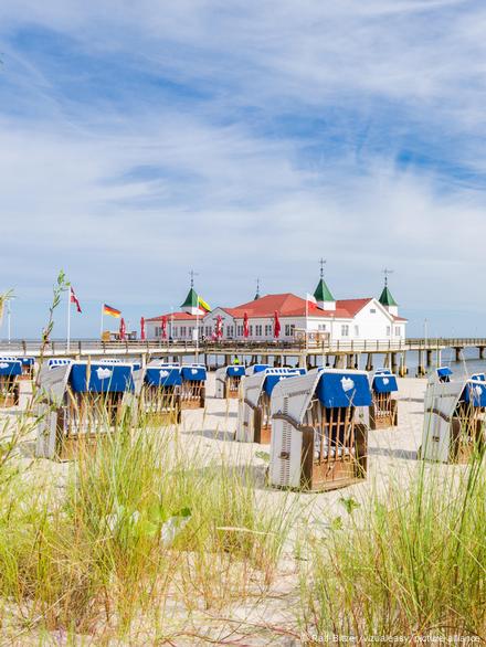 Traditional german fishing boat on the beach of Baltic sea in the