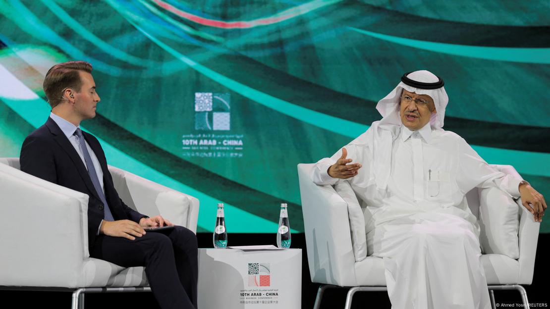 Saudi Arabia's Minister of Energy Prince Abdulaziz bin Salman Al-Saud speaks during 10th Arab-China Business Conference in Riyadh, Saudi Arabia on June 11, 2023
