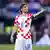 Luka Modric gestures in a Croatia jersey