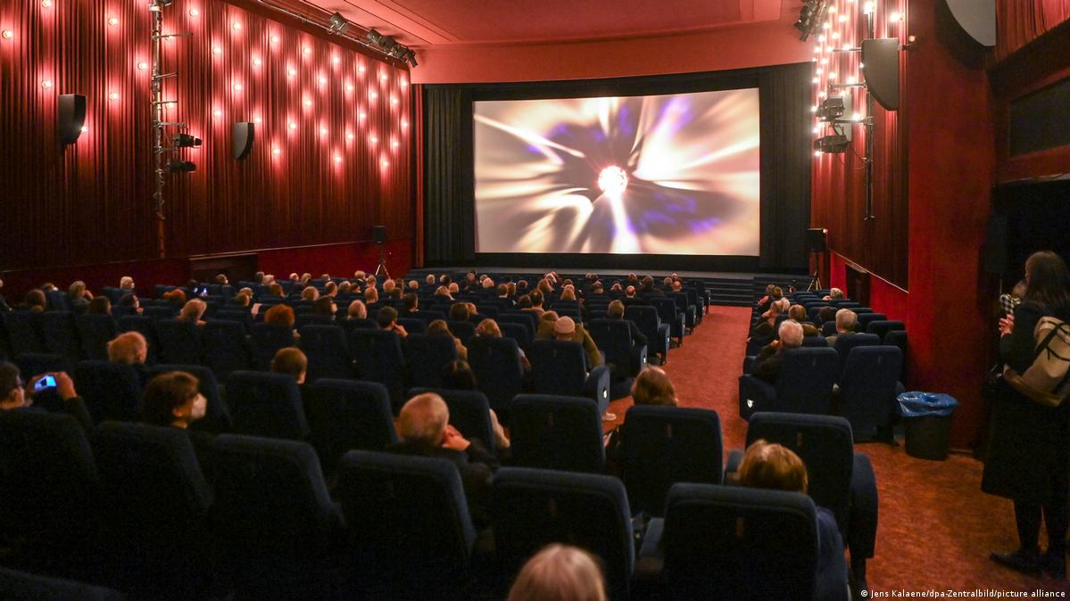 Interior of a full movie theater in Berlin.
