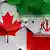 نمایی از پرچم‌های کانادا و ایران