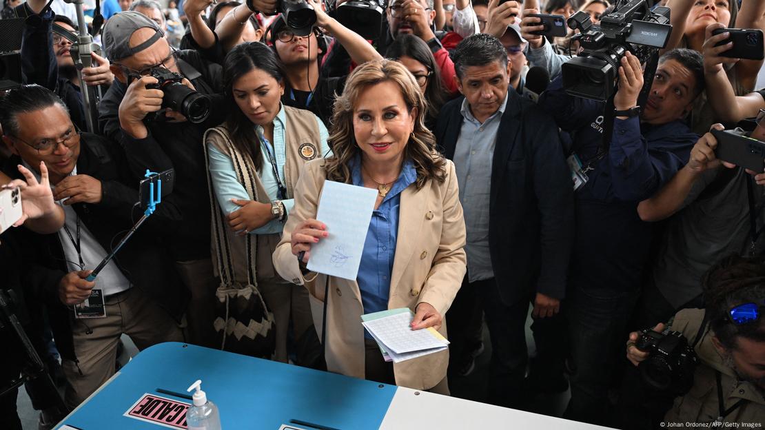 La candidata presidencial guatemalteca Sandra Torres, del partido Unidad Nacional de la Esperanza.