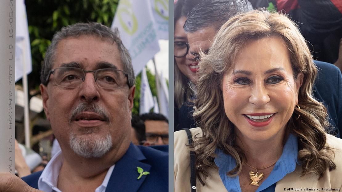 Bernardo Arévalo, del partido Semilla, y Sandra Torres, de Unidad Nacional de la Esperanza.