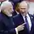 Modi and Putin smile to each other during a meeting in Kazakhstan, 2017
