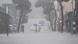 People crossing a street with umbrellas amid a heavy downpour in Japan People crossing a street with umbrellas amid a heavy downpour in Japan