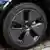 A wheel on a Tesla car