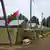 Беларуският флаг се развява над палатков лагер, предоставен на бойци от групата "Вагнер"