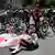 Cyclists on the ground after a major crash at the Tour de France