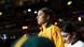 Sam Kerr stares ahead in preparation for a football match. Sam Kerr stares ahead in preparation for a football match.
