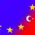 Yjet e flamurit të BE-së pranë gjysmëhënës turke