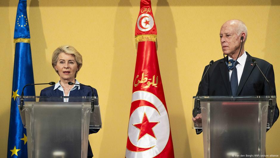 Ursula fon der lajen i predsednik Tunisa Kais Sajed, 16. jula 2023.
