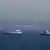 إحدى سفن الحاويات في مضيق هرمز الذي يعد أحد أهم شرايين التجارة العالمية- مايو/ أيار 2023