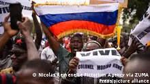 May 28, 2021, Bamako, Bamako District, Mali: Around 200 to 300 people mobilized this Friday afternoon in the Place de l'Independance in Bamako, during a demonstration in support of the Malian Armed Forces (FAMa) and in favor of cooperation between Mali and Russia at the expense of current French policy and the Barkhane force. This demonstration comes four days after Assimi Goita, vice-president of the transition, decided to arrest President Bah N'Daw and Prime Minister Moctar Ouane in order to remove them from office. The latter finally announced their resignation early Wednesday afternoon, May 26, during the visit of an ECOWAS delegation. (Credit Image: © Nicolas Remene/Le Pictorium Agency via ZUMA Press
