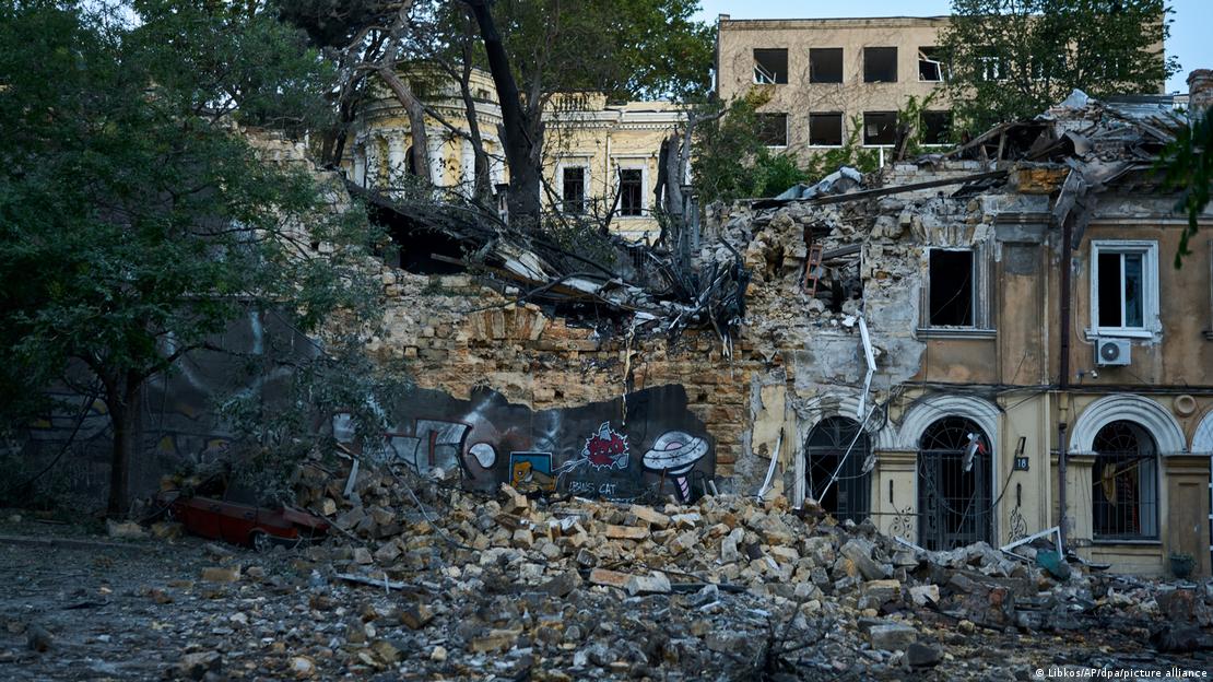 Καταστροφές στο κέντρο της Οδησσού 