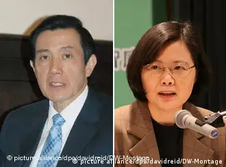 LINKS: Quelle: DPA Nummer 16564983 Taiwans Präsident Ma Jing Jeou --- RECHTS: Quelle: http://en.wikipedia.org/wiki/File:Tsai_Ing-wen_2009.jpg Tsai Ing-wen, the chairperson of Democratic Progressive Party of Taiwan.