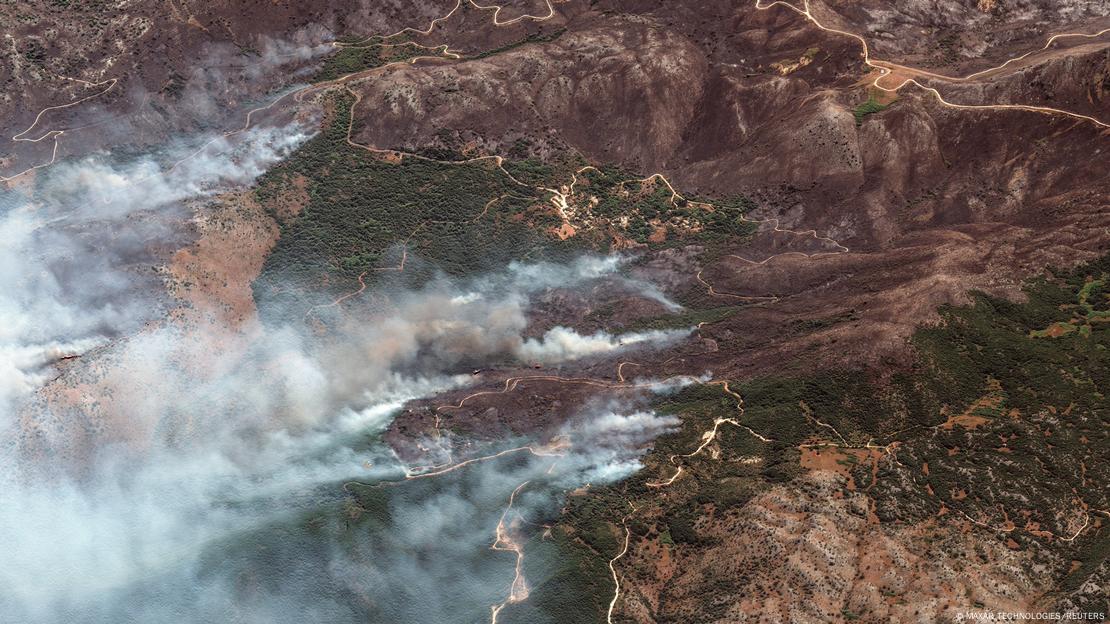 Δορυφορική φωτογραφία πυρκαγιάς στην Κέρκυρα
