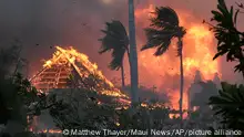 08/08/2023 The hall of historic Waiola Church in Lahaina and nearby Lahaina Hongwanji Mission are engulfed in flames along Wainee Street on Tuesday, Aug. 8, 2023, in Lahaina, Hawaii. (Matthew Thayer/The Maui News via AP)