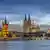 Panoramë e Këlnit me katedralen dhe lumin Rin 