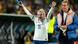 La jugadora británica levanta los brazos en señal de victoria. La jugadora británica levanta los brazos en señal de victoria.