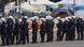 Military police officers standing outside a camp of Bolsonaro supporters in Brasilia on January 9 Military police officers standing outside a camp of Bolsonaro supporters in Brasilia on January 9
