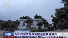 Auf diesem Bild, das aus einem Video des chinesischen Fernsehsenders CCTV stammt, nehmen chinesische Soldaten an militärischen Übungen teil. Als Reaktion auf einen Zwischenstopp des taiwanischen Vizepräsidenten in den USA hat China erneut Militärübungen in der Nähe Taiwans abgehalten. (zu dpa «China hält Militärübung nahe Taiwan ab») +++ dpa-Bildfunk +++