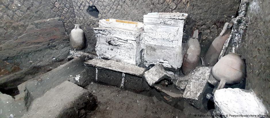 Mobiliário da alcova na Villa Civita Giuliana sugerem hierarquia na ala dos escravizados