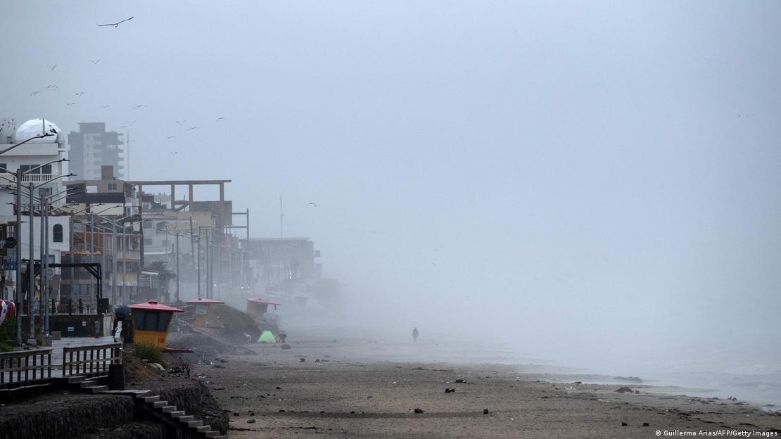 Debris strewn across a beach in Tijuana, Mexico