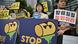 Protesto contra despejo de água contaminada de Fukushima diante da embaixada do Japão na Coreia do Sul Protesto contra despejo de água contaminada de Fukushima diante da embaixada do Japão na Coreia do Sul