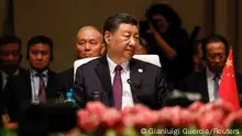 President of China Xi Jinping looks on at the plenary session during the 2023 BRICS Summit at the Sandton Convention Centre in Johannesburg, South Africa August 23, 2023. GIANLUIGI GUERCIA/Pool via REUTERS
