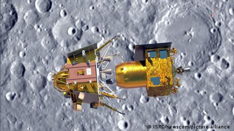 Indischer Rover auf dem Mond unterwegs