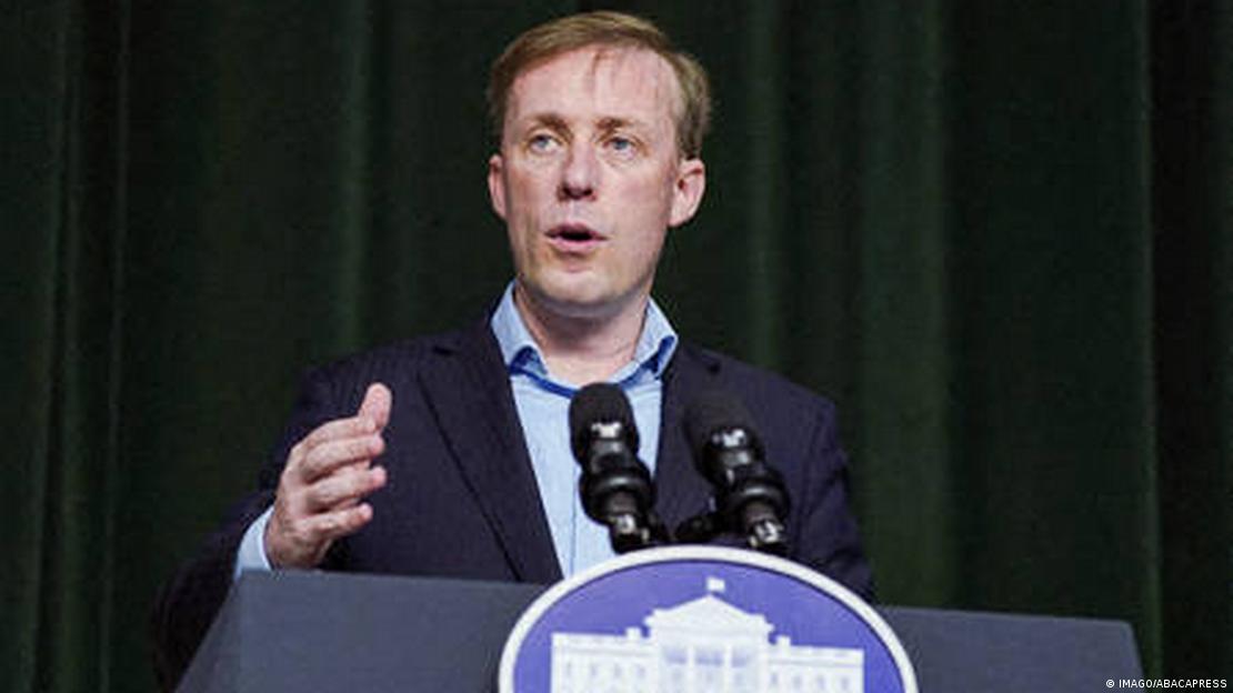 Jake Sullivan speaking at a podium