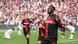 Victor Boniface celebrates scoring against Darmstadt Victor Boniface celebrates scoring against Darmstadt