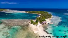 Drone aerial view of Erakor Island, Vanuatu, near Port Vila, and surroundings