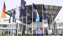 03.09.2023+++ Eingang zur IAA Mobility 2023 in der Messe Riem vom 05.09.-10.09.2023 in Muenchen 