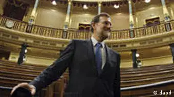 Mariano Rajoy en el Parlamento español, tras su elección formal como presidente del Gobierno.