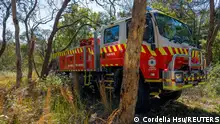 10.09.2023****New South Wales Rural Fire Service firetruck is seen at a hazard reduction burn site in Sydney, Australia, September 10, 2023. REUTERS/Cordelia Hsu