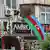 An Azerbaijani flag is hoisted in Baku
