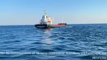 19/09/2023 *** Palau-flagged general cargo vessel Resilient Africa loaded with grain, leaves the sea port of Chornomorsk, amid Russia's attack on Ukraine, near Odesa, Ukraine September 19, 2023. Minister for Communities, Territories and Infrastructure Development of Ukraine Oleksandr Kubrakov via Facebook/Handout via REUTERS ATTENTION EDITORS - THIS IMAGE HAS BEEN SUPPLIED BY A THIRD PARTY. NO RESALES. NO ARCHIVES.