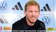 22/09/2023 *** FRANKFURT AM MAIN, GERMANY - SEPTEMBER 22: New German national team coach Julian Nagelsmann speaks to the media during a press conference at the DFB Campus on 22 September 2023 in Frankfurt am Main, Germany. (Photo by Christian Kaspar-Bartke/Getty Images)