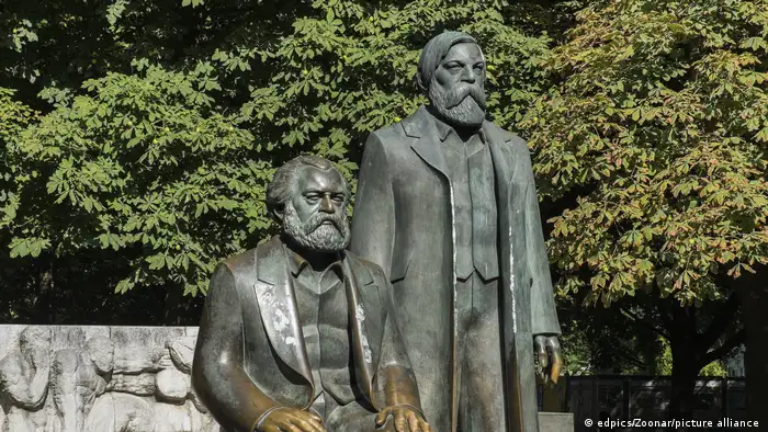 Statues of Karl Marx and Friedrich Engels in the German capital of Berlin.