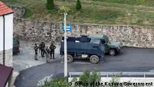 The armed group inside the monastery of Banska in the north of Kosovo.
Date: 24.09.2023