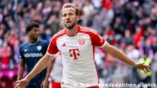23.09.2023+++ Fußball: Bundesliga, Bayern München - VfL Bochum, 5. Spieltag in der Allianz Arena. Harry Kane von München jubelt über sein Tor zum 2:0.