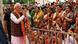 Prime Minister Narendra Modi greets a crowd of his female supporters in New Delhi Prime Minister Narendra Modi greets a crowd of his female supporters in New Delhi