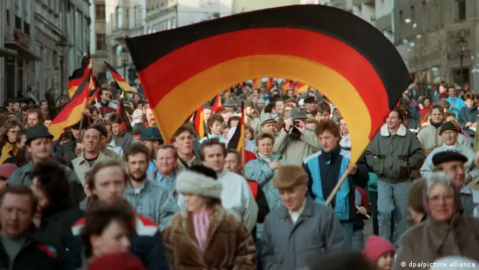 1990年1月的一场德国统一示威游行