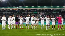 Soccer Football - DFB Cup - First Round - Preussen Muenster v Bayern Munich - Preussenstadion, Munster, Germany - September 26, 2023
Bayern Munich players celebrate after the match REUTERS/Thilo Schmuelgen DFB REGULATIONS PROHIBIT ANY USE OF PHOTOGRAPHS AS IMAGE SEQUENCES AND/OR QUASI-VIDEO.