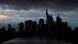 Frankfurt skyline with dark storm clouds Frankfurt skyline with dark storm clouds